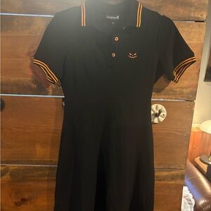 Sourpuss Black Jackolatern Polo Short Sleeve Dress